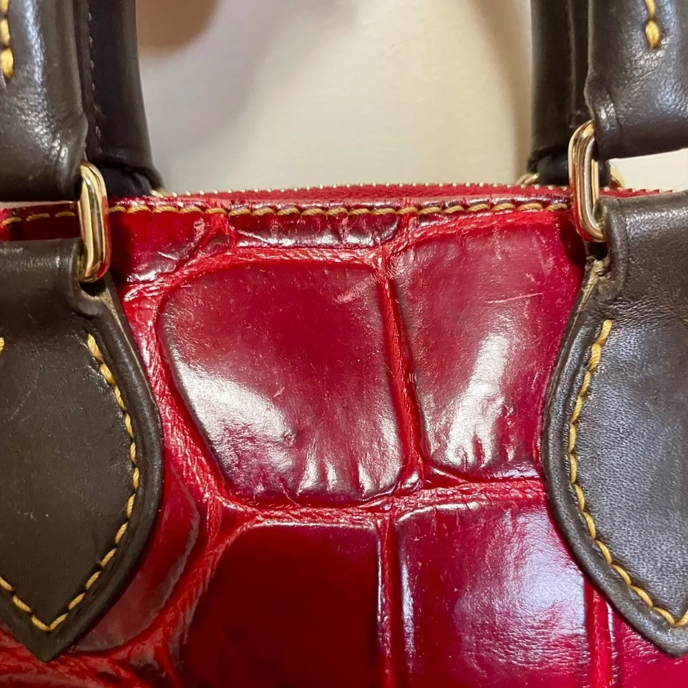 Dooney & Bourke Red and Black Croc Crossbody Bag - Picture 6 of 12